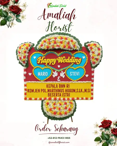 Papan Bunga Pernikahan Rowoboni